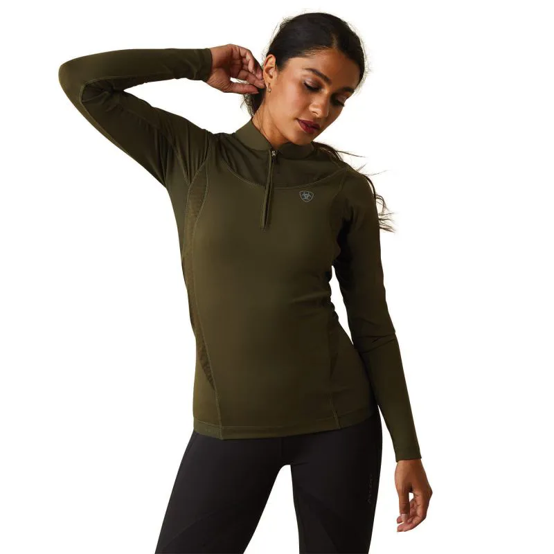 Ariat Ascent Quarter Zip Ladies Baselayer  - Relic