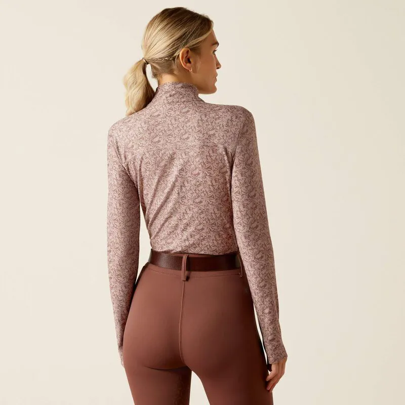 Ariat Lowell 3.0 Quarter Zip Ladies Baselayer in Abstract Floral-2