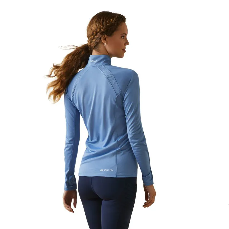 Ariat Sunstopper 2.0 Quarter Zip Ladies Baselayer - Ashleigh Blue-1