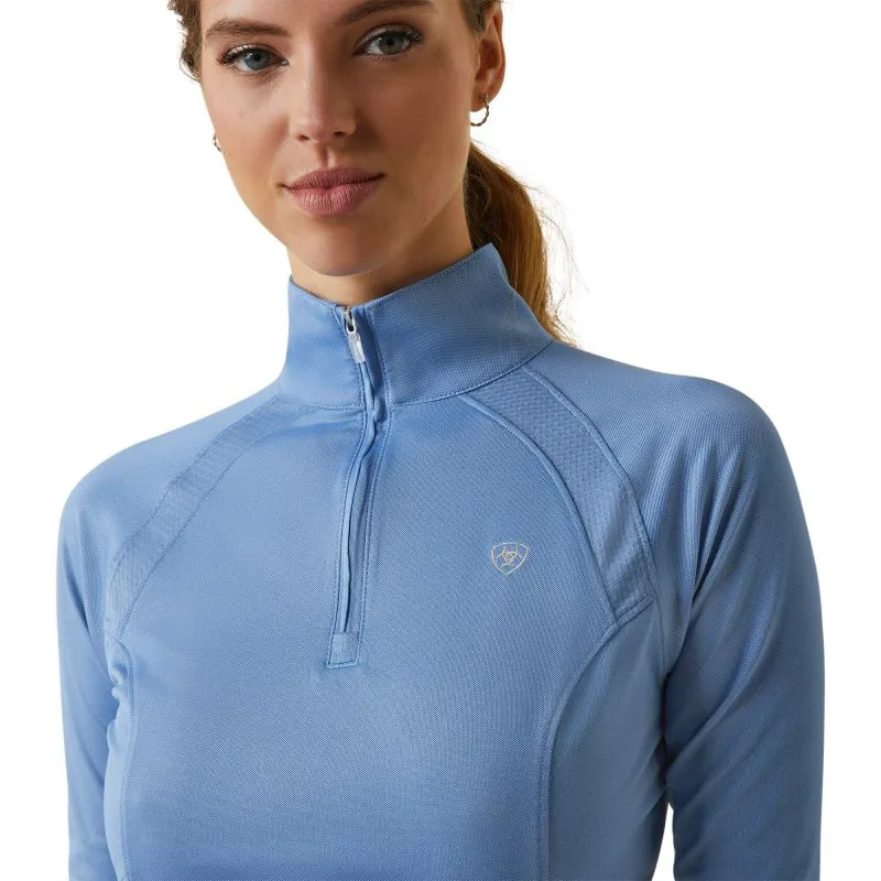 Ariat Sunstopper 2.0 Quarter Zip Ladies Baselayer - Ashleigh Blue-2
