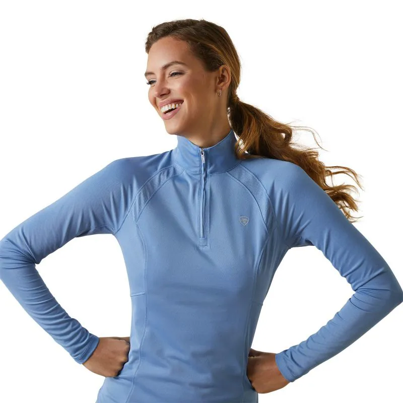 Ariat Sunstopper 2.0 Quarter Zip Ladies Baselayer - Ashleigh Blue-4