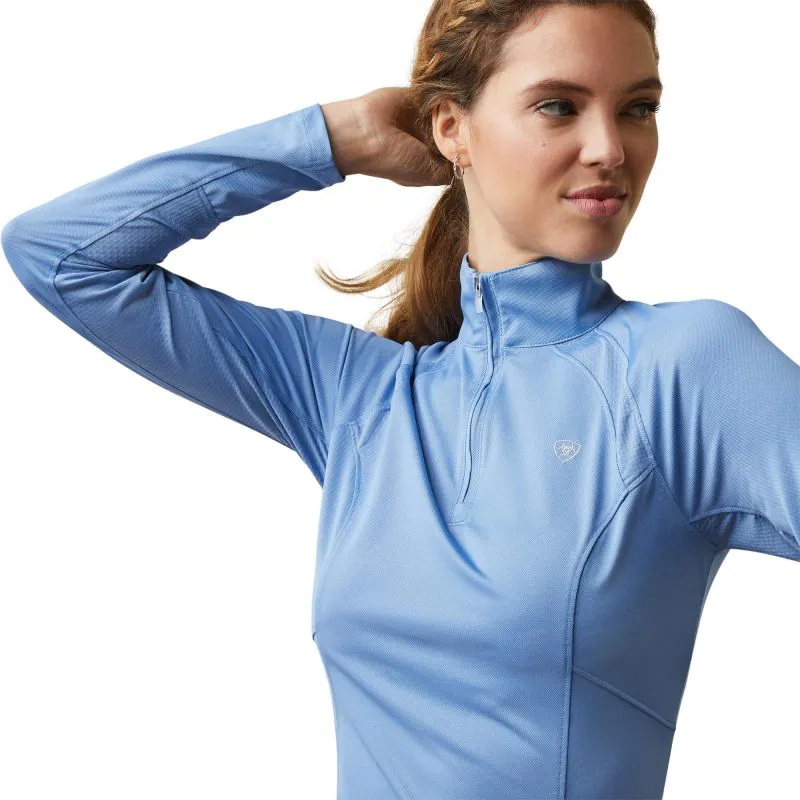 Ariat Sunstopper 2.0 Quarter Zip Ladies Baselayer - Ashleigh Blue-5