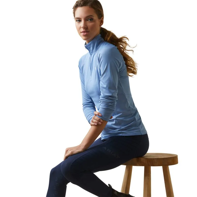 Ariat Sunstopper 2.0 Quarter Zip Ladies Baselayer - Ashleigh Blue-6