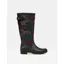 Joules Printed Wellies With Adjustable Back Gusset Ladies Black Speckle Size 3 - Black Speckle
