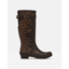Joules Printed Wellies With Adjustable Back Gusset Ladies Brown Leopard Border