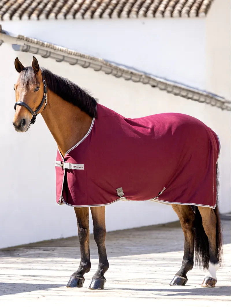 LeMieux Arika Jersey-Tek Fleece Rug - 6'0 - Burgundy-3