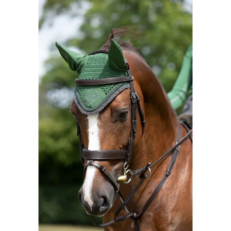 LeMieux Classic Fly Hood - Large - Hunter Green-1