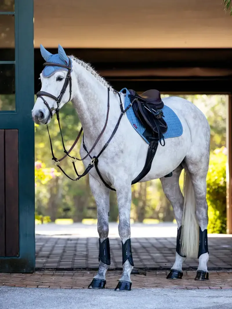 LeMieux Suede Close Contact Square - Ice Blue - S/M-1