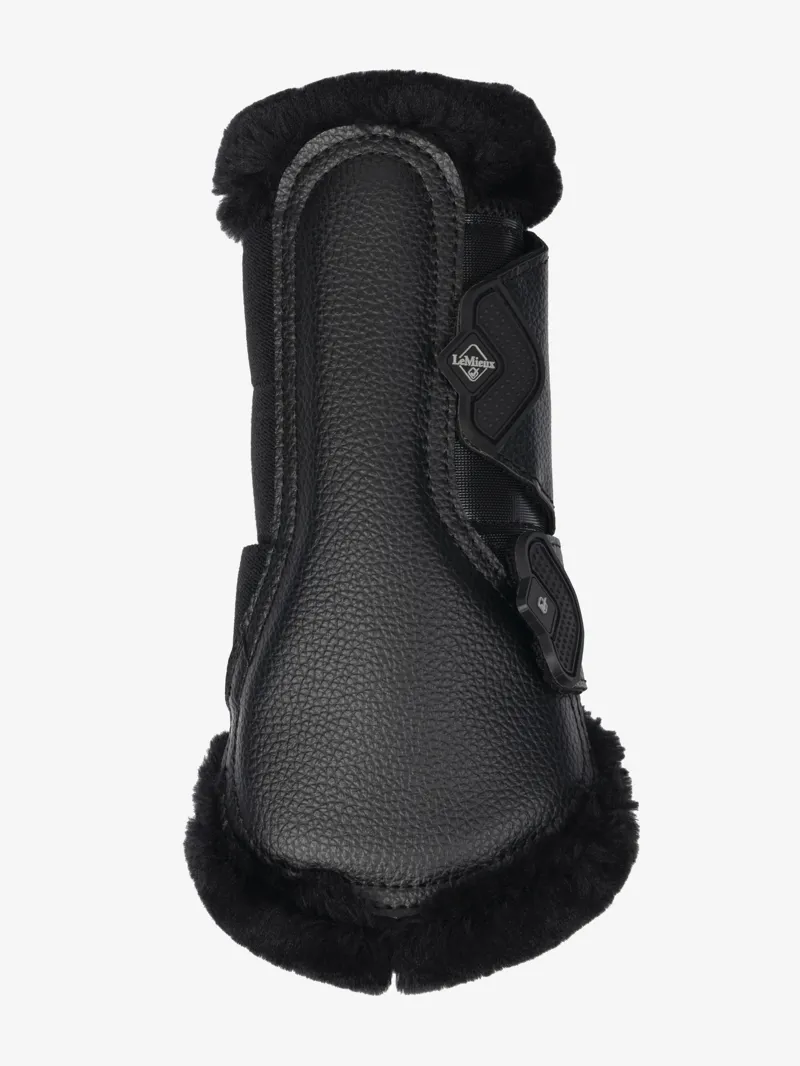 LeMieux Fleece Edge Mesh Brushing Boots - Large - Black/Black-1